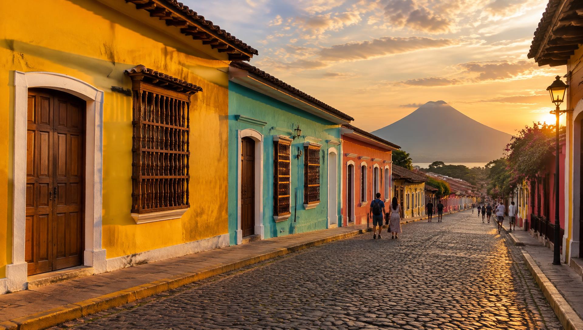 Calle colorida de Granada, Nicaragua